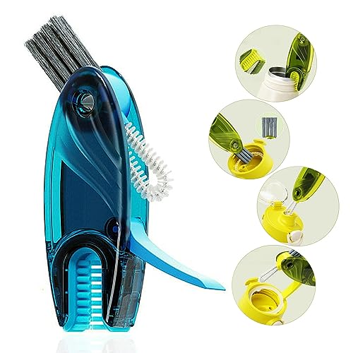 4 in 1 Multifunctional Cup Lid Cleaning Brush Set, 1pc Bright Blue, Plastic - style: 1pc Bright Blue 4in1