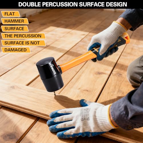 Rubber Mallet Set - 3 Sizes 12oz 24oz and 32oz, Fiberglass Handle, Rubber Mallet for Flooring, Tent Stakes, Woodworking, Camping, Soft Blow Tasks without Damage - style: Rubber Mallet Set