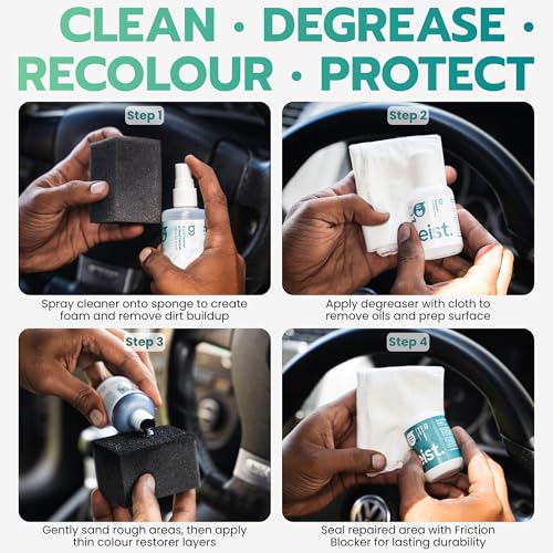 Geist. Steering Wheel Restoration Kit | Degrease and Refresh the colour of worn or scratched black steering wheels
