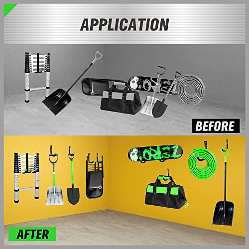 SWANLAKE Heavy Duty Garage Storage Utility Hooks, Utility Hooks for Garage Wall,Color Black (6PCS) - color: Green