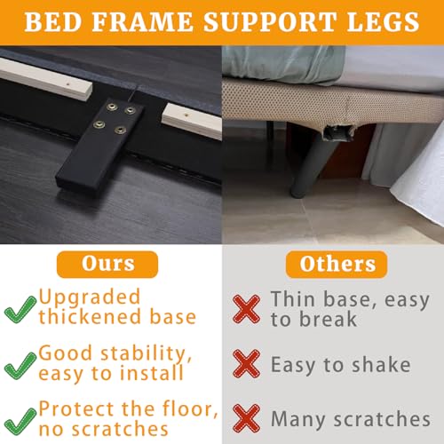 Bed Frame Legs Replacement Parts Bed Feet Furniture Support Leg Reinforcement Kit for Wooden Beds Table Cabinet Sofa Bolt-On Direct Replacement Straight Leg Replace Part Not Plastic Black 2 PCS 3inch - size: 3in