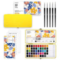 Grabie Set of 50 Color Watercolor Paint Set with Brush Pens - color: 50 Colors（New）
