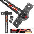 Woodworking T Square Ruler, 13.5 Inch Adjustable Angle 15-165° Measurement Tool, Aluminum Alloy, Precision Drilling Positioning Guide for Carpentry, Drafting, Contractor, Scribe Crafting, Drywall - color: 13.5in black