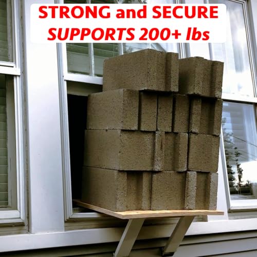 No-Drill Window AC Support Bracket - Holds Up to 200 lbs - Heavy Duty Air Conditioner Support - Easy Install for Apartment Windows - Alpine Hardware - size: DRILL-LESS