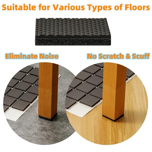 Furnigear Non Slip Furniture Pads - Self Adhesive Rubber Anti Skid Pads Grippers Rubber Chair Feet Furniture Pad for Hardwood Floors -Protectors for Furniture Table Legs Anti Slip 32 Pcs 1-1/2" Square - size: 1-1/2" Square 32pcs