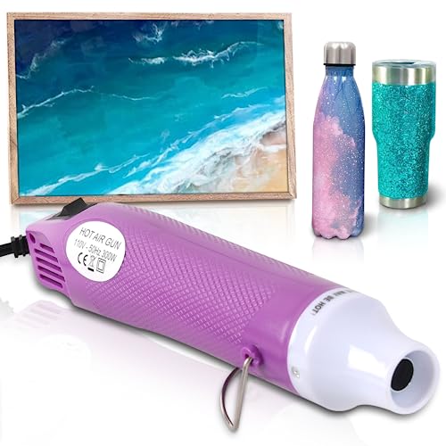 Bubble Removing Tool for Epoxy Resin and Acrylic Art, DIY Glitter Tumblers, Specially-Designed Heat Gun for Making Acrylic Resin Travel Mugs Tumblers to Remove Air Bubbles (Purple, 8.8x1.8") - color: Purple