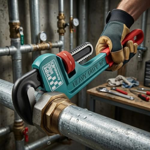 Heavy Duty Pipe Wrench, 14" Adjustable Straight Plumbing Wrench, High Drop-Forged jaws, Professional Pipeline Tool for Water Pipe Fittings, Mechanical assembly, Workshop Operations - size: 14inch