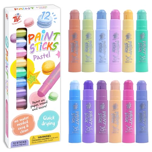 TBC The Best Crafts 12 Pastel Colors Paint Sticks - color: 12 Colors Pastel