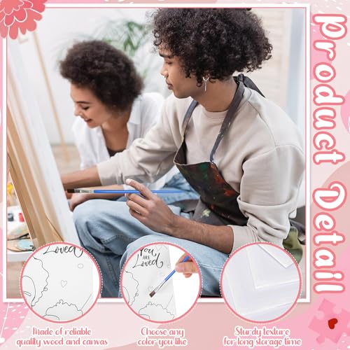 Sherr 140 Pcs 20 Set Pre Drawn Canvas Painting Kit, Mother's Day - style: Mother's Day