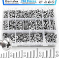 730Pcs Machine Screws Nuts and Bolts Assortment Kit, 304 Stainless Steel Bolts 16 Sizes #4-40#6-32#8-32#10-24 Phillips Pan Head Hardware Screws Assortment Kit with Nuts and Washers - size: 730PCS