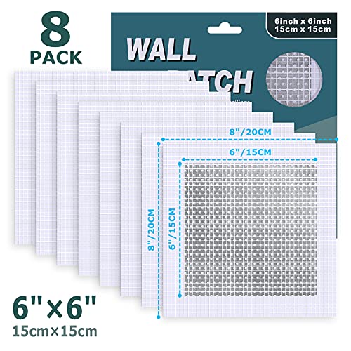 8 Pack 6 * 6 Inch Drywall Repair Patch, Drywall Repair Kit with Extended Self-Adhesive Mesh, Large Hole Patch Repair for Drywall, Heavy Duty Dry Wall Hole Repair Patch - color: 8 Pack 6 * 6 Inch Drywall Repair Kit