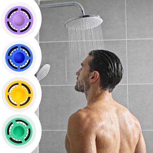 4 Pcs Shower Head Flow Restrictor, 1.2/1.5/1.8/2.0 GPM Shower Head Water Saver Plastic Flow Restrictor for Showers Heads, Water Saver Faucet Adapters Limiter Pressure Reducer for Bathroom Toilet