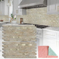 StyloVue 20 Sheets Peel and Stick Backsplash for Kitchen, Sandstone with Metal Gold Look Stick on Tile Upgrade Your Kitchen Backsplash, RV, Fireplace - color: Sandstone With Metal Gold