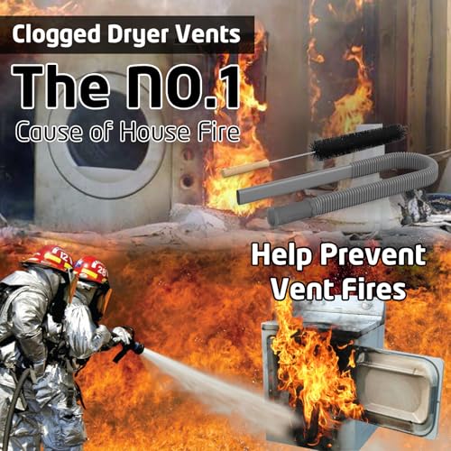 2Pcs Dryer Vent Cleaner Kit, Lint Brush & Universal Vacuum Hose Deep Gray | Upgraded Flexible Hose Design for Smooth Airflow Without Whistling Noise - color: Deep Gray