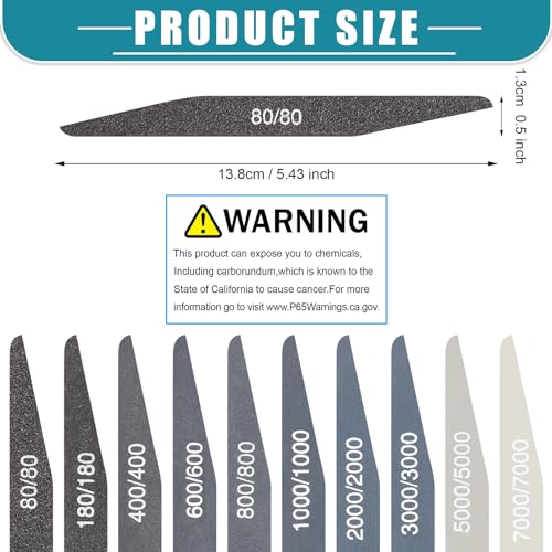 Honoson 20 Pcs Sanding Sticks Model, Low Grits Rating, Double Angle Shape - style: Double Angle Shape