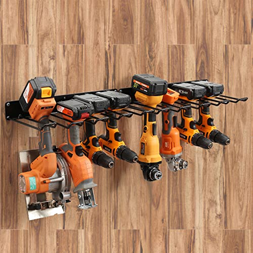 UU-Major Drill Holder Wall Mount,Power Tool Organizer,Heavy Duty Garage Tool Organizers and Storage,2 Pack Power Tool Storgae Racks Set Solid Metal Black… - style: 2 rack