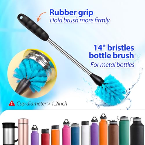 Holikme Bottle Brush Tube Cleaning Lab Set with Long Handle,Blue - color: Azul