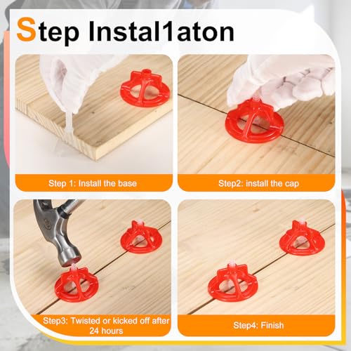 PATIKIL 1 Set Tile Leveling System Clips, 1/16"- 700 Pcs Spiral Base Spacers + 100 Pcs Caps for Wall/Floor Ceramic Tile and Stone Installation Effortless Install Precision, White Red - size: Small