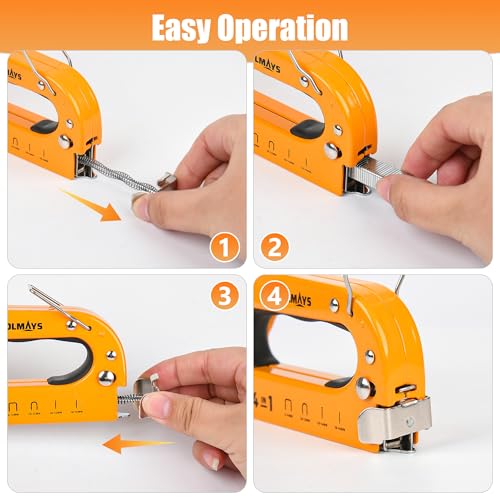 4-in-1 Staple Gun, Heavy Duty Stapler with 800 Staples