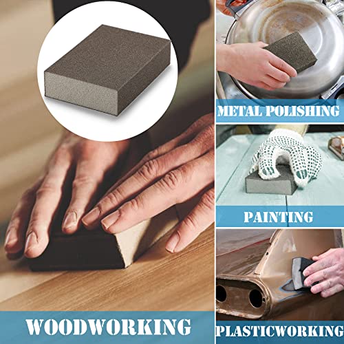8Pcs 220 Grit Sanding Blocks, Jamiikury Sanding Sponge Washable and Reusable, Wet Dry Sandpaper Sponge for Wood Metal FurniturePaint and Drywall - size: 220 Grits