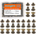 Chicago Screws Assorted Kit Bronze Leather Rivets Screw Rivets Slotted Phillip Head Book Binding Posts Nail Rivet Chicago Bolts for DIY Leather Craft Bookbinding (Bronze 3/16"x1/4"-125 Sets) - size: Bronze 3/16"x1/4"-125 sets
