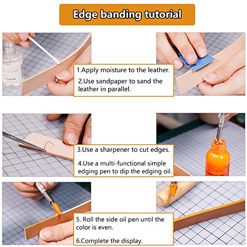 Leather Edge Dye Pen, Double Head, Leather Edge Roller Pen Applicator