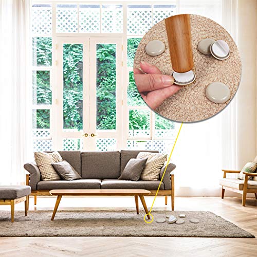 24PCS Self-Stick Furniture Sliders,1Inch Furniture Chair Sliders for Carpet - size: 1 Inch Round