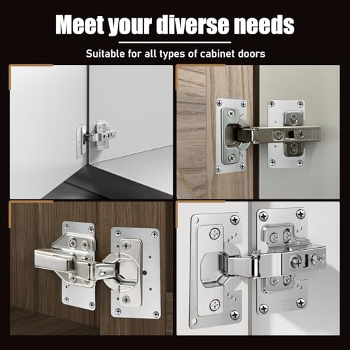 20 Pcs Cabinet Hinge Repair Replacement Kit, Upgraded Half Square Cabinet Hinge Repair Plate Kit Hinges Repairs Board, CabinetHinges Repairs Brackets with Screws (Half-Square) - size: 3.54 x 1.97 inches