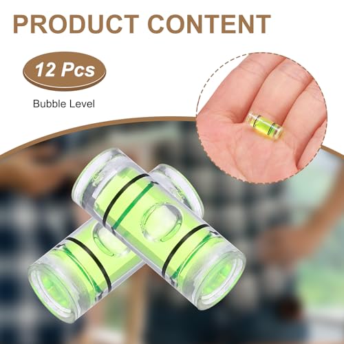 HARFINGTON 12pcs Mini Cylindrical Bubble Spirit Level Vials 6x15mm - size: 6x15mm