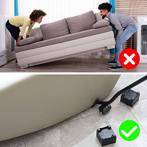 Furniture Moving Set for Hard Floor Surfaces, Move Heavy Furniture Quickly & Easily,(1 Lifter Tool & 4 Heightening Block) - size: Square