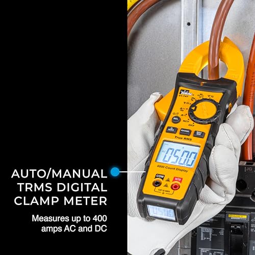 Ideal Electrical TightSight Clamp Meter, 61-747, 400A AC/DC True RMS