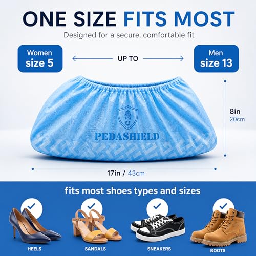 110 Pack Disposable Boot & Shoe Covers, Non-Slip Waterproof, Blue - color: Blue