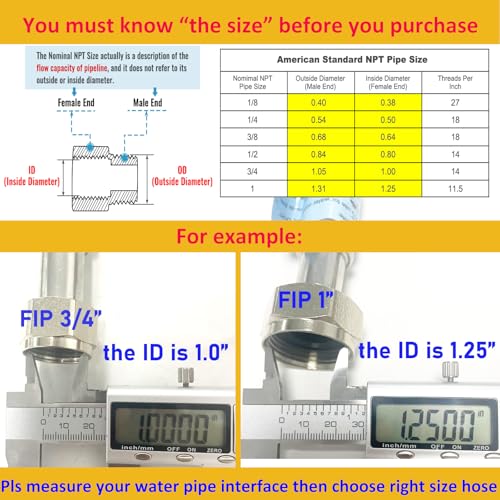 2 PACK,36 inch Length Hot Water Heater Hose 1"FIP x 1" FIP Water Line,Stainless Steel Flexible Corrugated Water Heater Connector, 1 Inch Water Softener Flex Pipe Hose (0.7"ID) - size: 1"FIPx1"FIP, 36"L(0.7"ID)