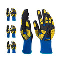 3 Pairs Work Gloves, Impact Resistant Gloves with Rubber Men Women - size: Medium