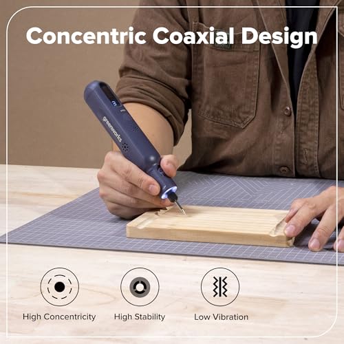 Greenworks 8V Mini Cordless Rotary Tool Kit with Led light,6-Speed &USB Charging with 52 Accessories,Multi-Purpose Power Rotary Tool for Sanding, Polishing, Drilling,Engraving, DIY Crafts