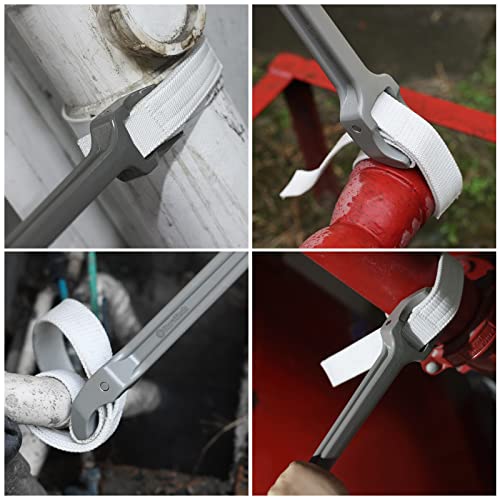 DURATECH Strap Wrench 18" Handle, Adjustable Nylon Strap Pipe Wrenches - color: Grey, size: 18 Inch