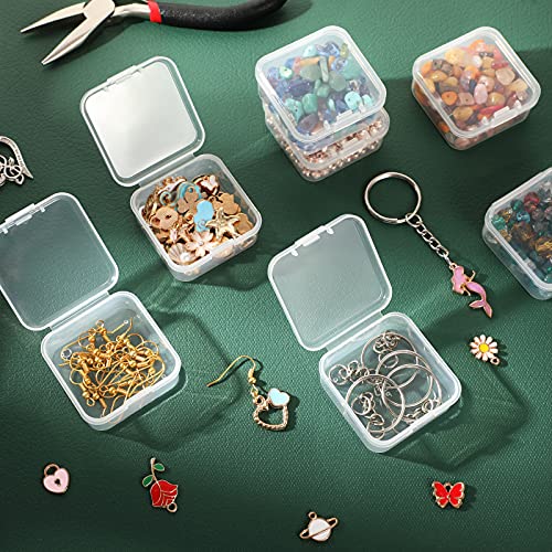 Jetec 6 Pieces Small Clear Plastic Storage Box, 1.7 x 1.7 x 0.8 Inch - size: 1.7 x 1.7 x 0.8 Inch