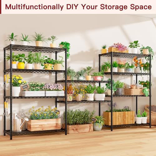 PrimeZone Wire Storage Shelves, 5-Tier Adjustable NSF Metal Shelving - size: 35.5"W x 14"D x 72"H
