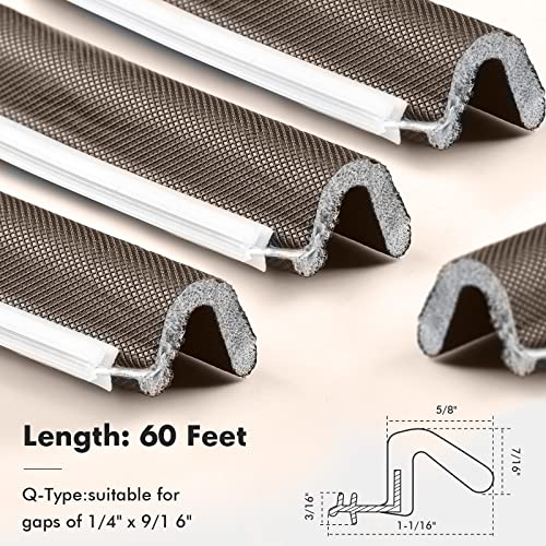 BBTO Weather Stripping Door Window Seal V-Shaped Foam Kerf,60 Feet,Brown - color: Brown, size: 60 Feet