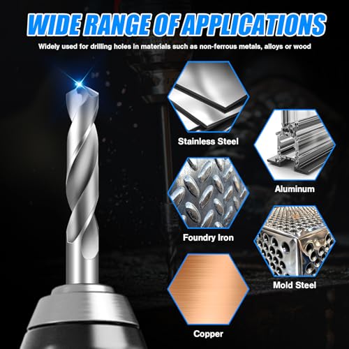 Drill Bit Set 4 Pcs Solid Carbide Drill Bits, 1/8" 1/4" 1/16" 3/16" Tungsten Carbide Drill Bits, Metal Drill Bit Set for Aluminum Alloy Copper Steel Hardened Steel Cast Iron - size: 4PCS-1/4" 3/16" 1/8" 1/16"