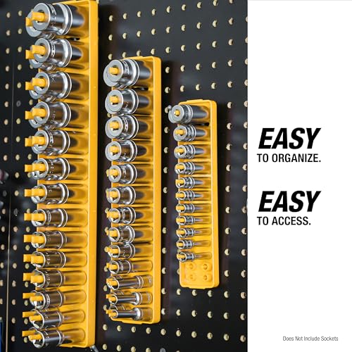 OEMTOOLS 22238 6-Pc SAE & Metric Socket Tray Set for Sizes 1/4", 3/8”, 1/2" - color: Black and Yellow