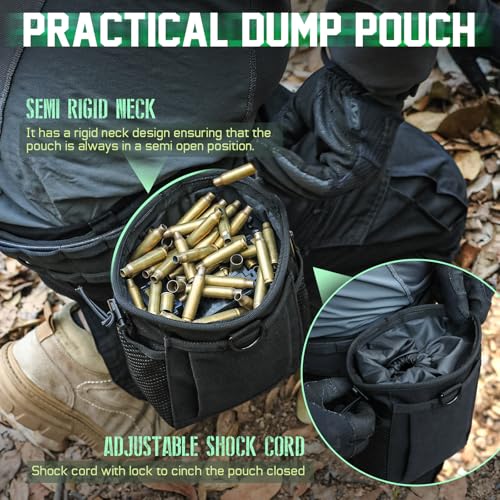 LIVANS Tactical Molle Dump Pouch, Magazine Drop Pouch Drastring Ammo Bag - color: Black