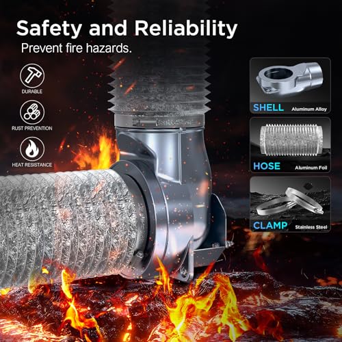 Magnetic Dryer Vent Coupling, 4-Inch Dryer Vent Connector - color: Gray