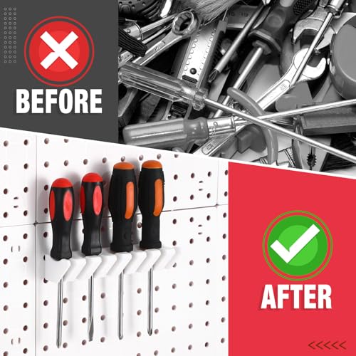 Novabright 1 Pc White Pegboard Screwdriver Holder Pegboard Accessories - color: White
