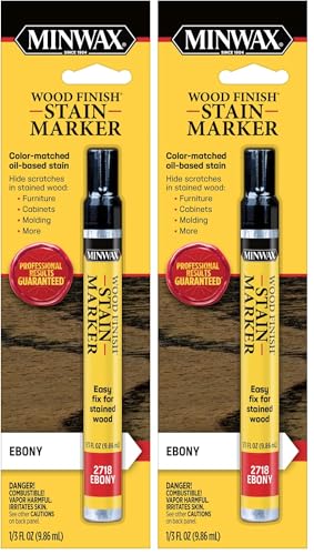 Minwax Wood Finish Stain Marker, 1/3 oz | Ebony | 63490 | Pack of 2 - size: Pack of 2 (1/3 oz each)