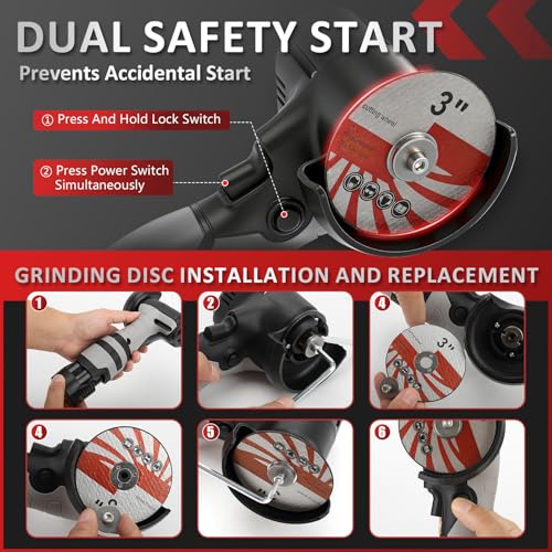 16.8V Mini Angle Grinder Cordless with 2 X 2Ah Battery & 20 Discs, 3 inch