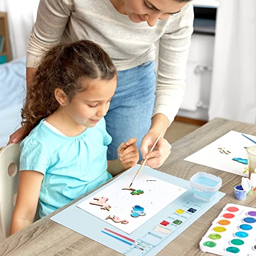 Silicone Art Mat with Cup, Painting Mat for Crafts Resin Casting - color: Blue