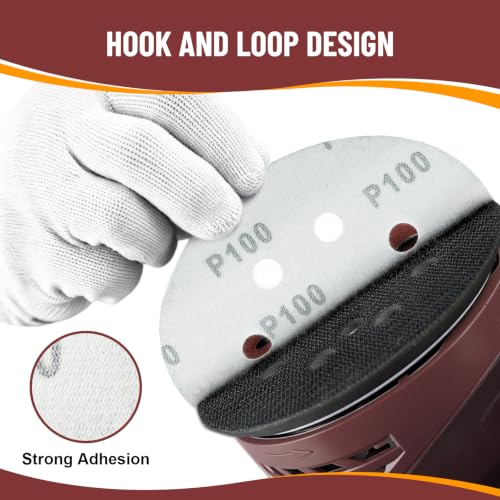 160 PCS 5 Inch Sanding Discs, 60 80 100 120 180 240 400 600 Grit