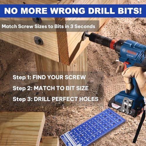 Screw Size Chart & Drill Bit Gauge, Laser-Etched 6061 Aluminum