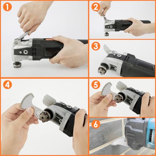 12PCS Diamond Oscillating Multi Tool Grout Removal Blades with 2 Adapters Multifunctional Grout Remover Blades Kit for Oscillating Tool(Mixed Set) - style: 12PCS Mixed Set